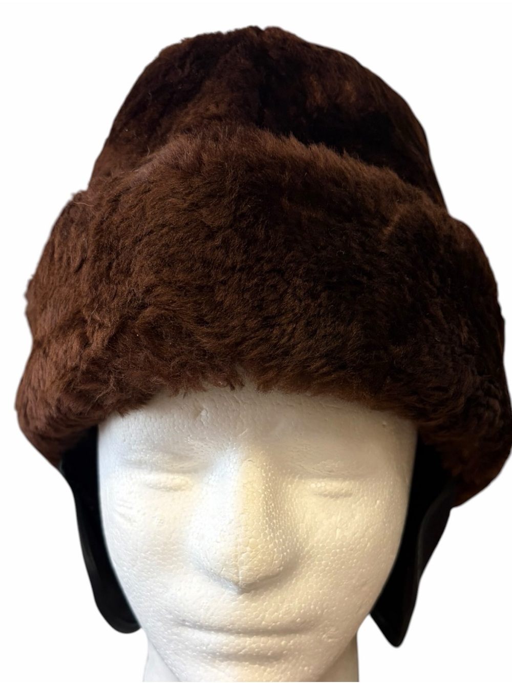 Vintage Dobbs Fifth Avenue Brown Faux Fur Ear Flap Hat XL